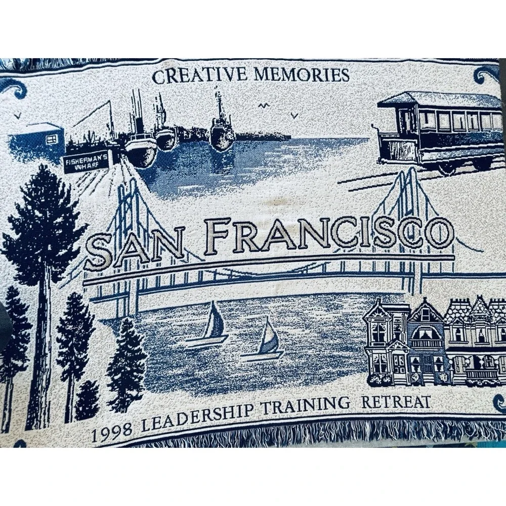 Creative Memories San Francisco Fringe Throw Blanket Vintage‎ Retreat  67
